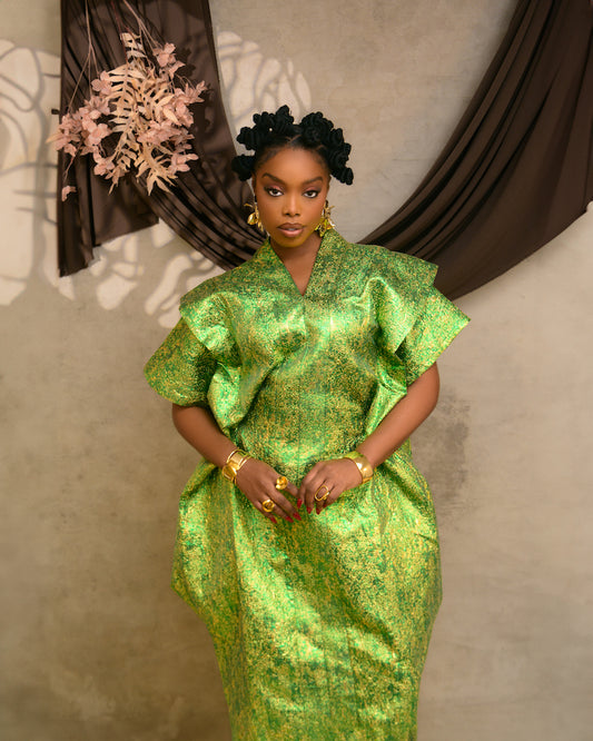 The "KEMI" Green Brocade Bubu