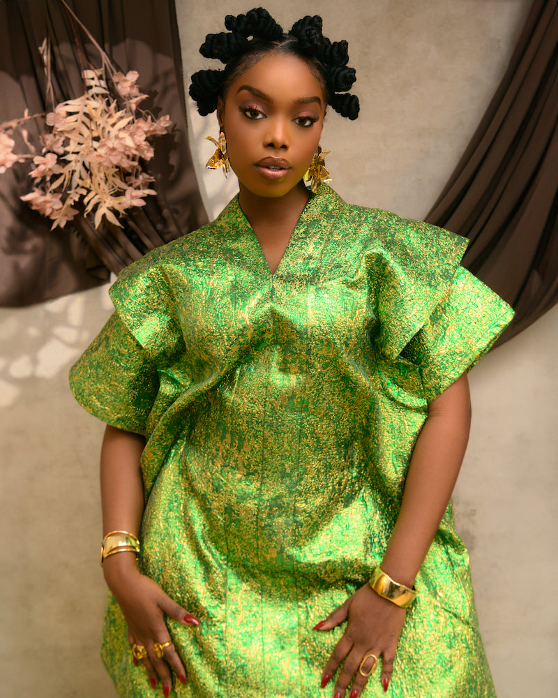 The "KEMI" Green Brocade Bubu