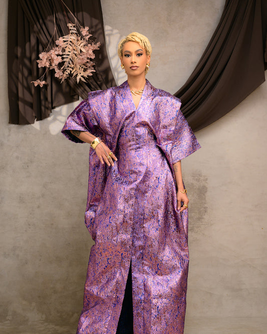 The "KEMI" Purple Brocade Bubu